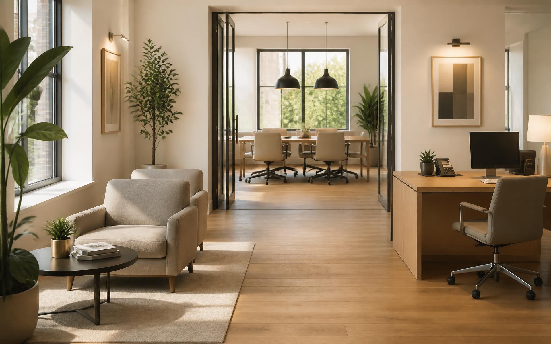 Clean, professionally maintained modern office interior in Charlotte, NC
